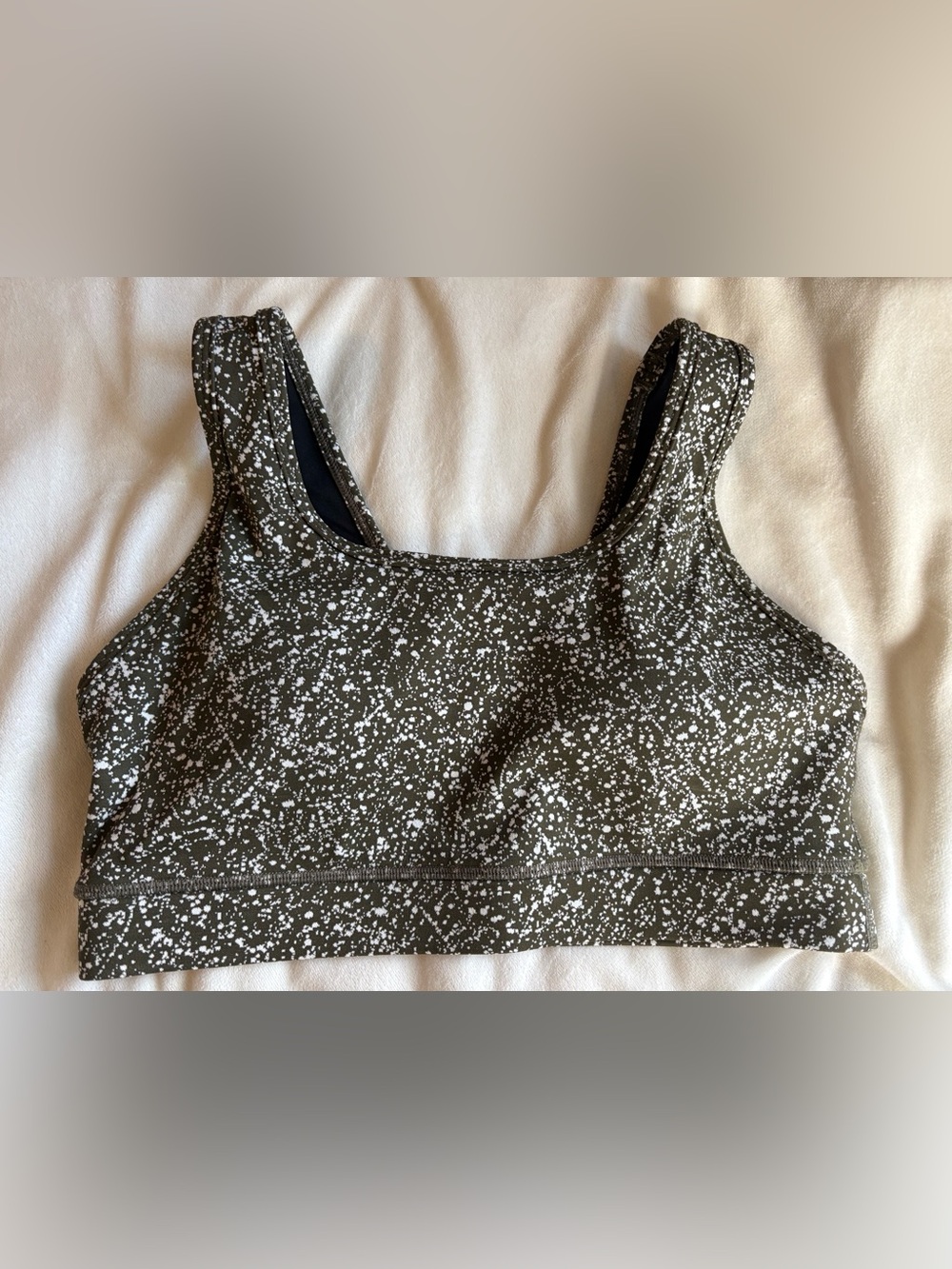 ZYIA Olive Green Speckled Sports Bra - Medium